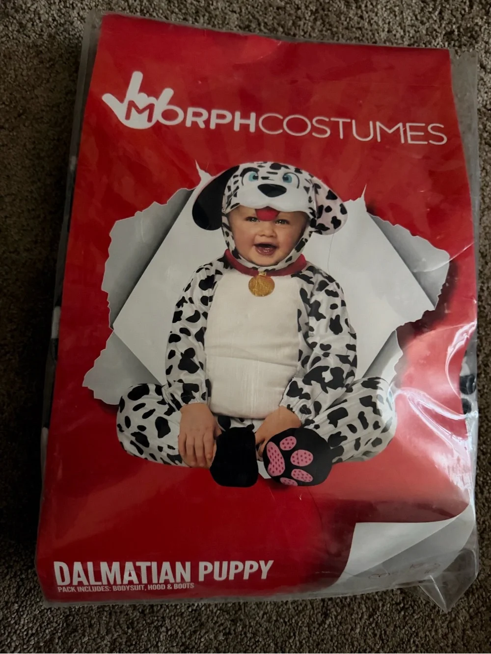 Dalmatian Puppy Kids Costume - White & Black - like new, worn once